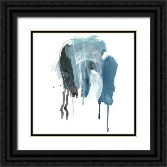 Vess, June Erica 12x12 Black Ornate Wood Framed with Double Matting Museum Art Print Titled - Incidental Indigo V