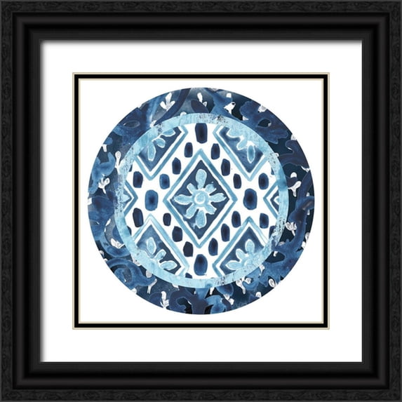 Vess, June Erica 12x12 Black Ornate Wood Framed with Double Matting Museum Art Print Titled - Indigo Sampler Collection C