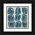 thumbnail image 1 of Vess, June Erica 12x12 Black Ornate Wood Framed with Double Matting Museum Art Print Titled - Indigo Signals III, 1 of 4