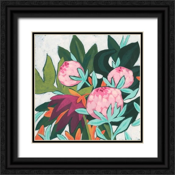 Vess, June Erica 12x12 Black Ornate Wood Framed with Double Matting Museum Art Print Titled - Jungle Jewel II