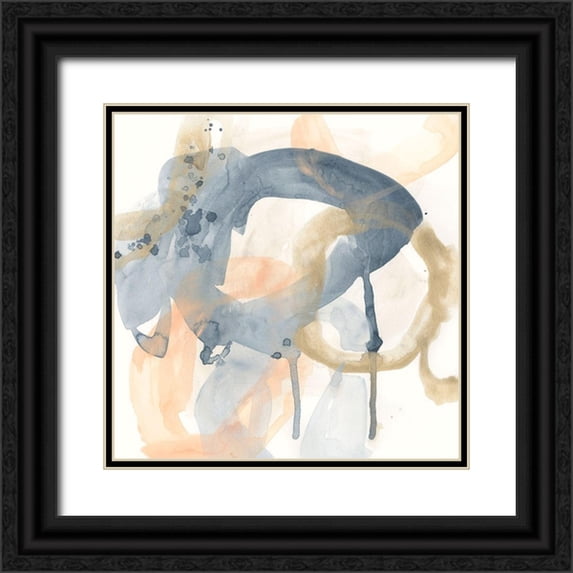 Vess, June Erica 12x12 Black Ornate Wood Framed with Double Matting Museum Art Print Titled - Liquid Blueprint V