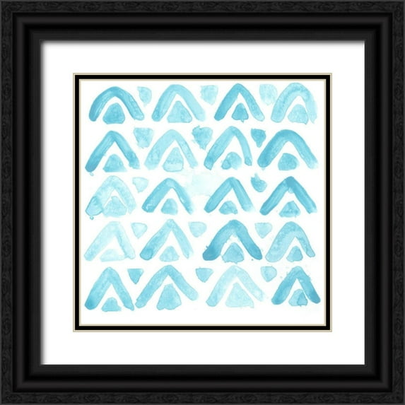 Vess, June Erica 12x12 Black Ornate Wood Framed with Double Matting Museum Art Print Titled - Liquid Motif VI