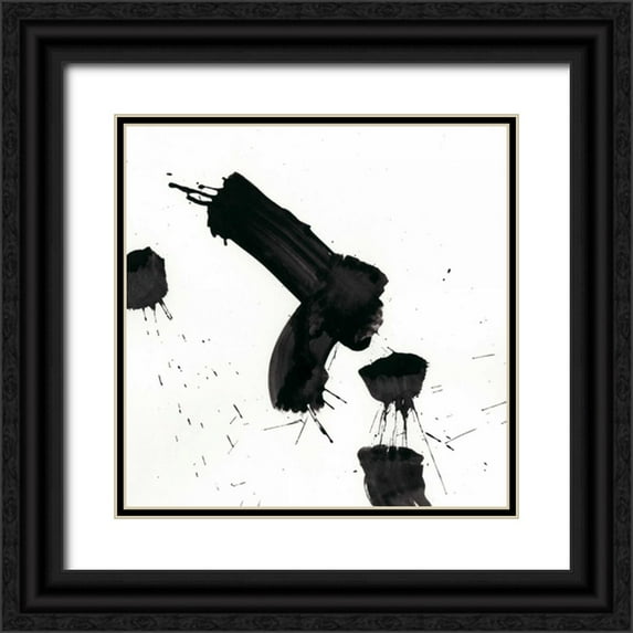 Vess, June Erica 12x12 Black Ornate Wood Framed with Double Matting Museum Art Print Titled - Monochrome Gestures IV