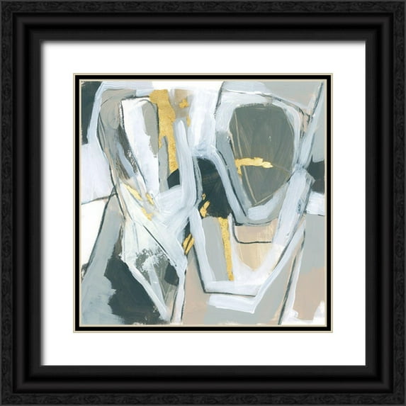 Vess, June Erica 12x12 Black Ornate Wood Framed with Double Matting Museum Art Print Titled - Neutral Echoes I