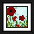 thumbnail image 1 of Vess, June Erica 12x12 Black Ornate Wood Framed with Double Matting Museum Art Print Titled - Precious Poppies III, 1 of 4