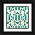 thumbnail image 1 of Vess, June Erica 12x12 Black Ornate Wood Framed with Double Matting Museum Art Print Titled - Retro Blockprint VIII, 1 of 4
