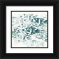 thumbnail image 1 of Vess, June Erica 12x12 Black Ornate Wood Framed with Double Matting Museum Art Print Titled - Sealife Batik III, 1 of 4
