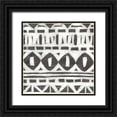 thumbnail image 1 of Vess, June Erica 12x12 Black Ornate Wood Framed with Double Matting Museum Art Print Titled - Tribal Textile I, 1 of 4
