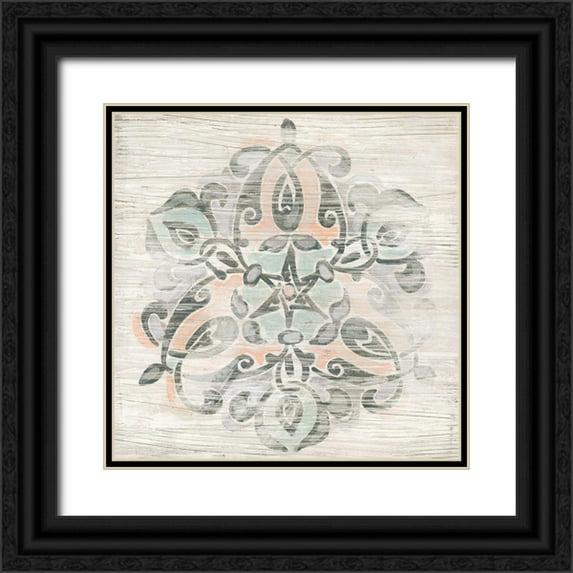 Vess, June Erica 12x12 Black Ornate Wood Framed with Double Matting Museum Art Print Titled - Weathered Emblem I