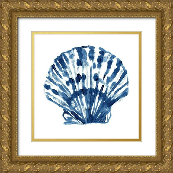 Vess, June Erica 12x12 Gold Ornate Wood Framed with Double Matting Museum Art Print Titled - Beach Brushwork I