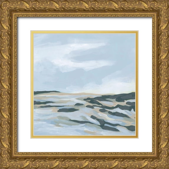 Vess, June Erica 12x12 Gold Ornate Wood Framed with Double Matting Museum Art Print Titled - Chambray Coast II