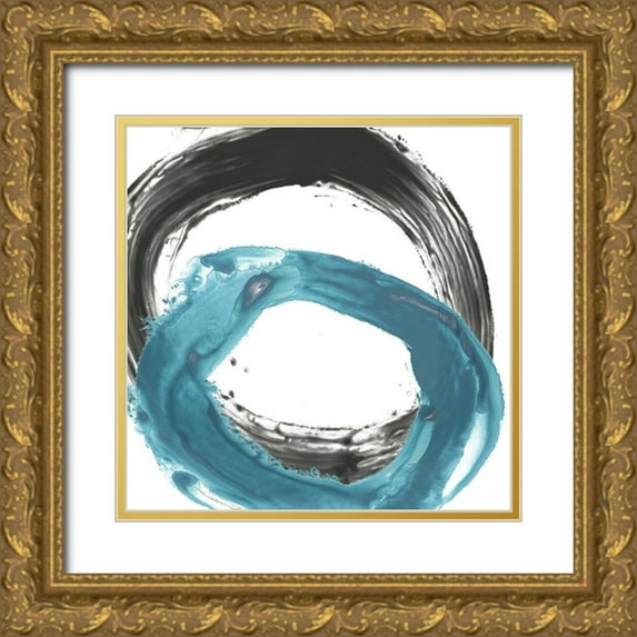 Vess, June Erica 12x12 Gold Ornate Wood Framed with Double Matting Museum Art Print Titled - Circular Reaction IX