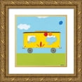thumbnail image 1 of Vess, June Erica 12x12 Gold Ornate Wood Framed with Double Matting Museum Art Print Titled - Circus Train III, 1 of 4