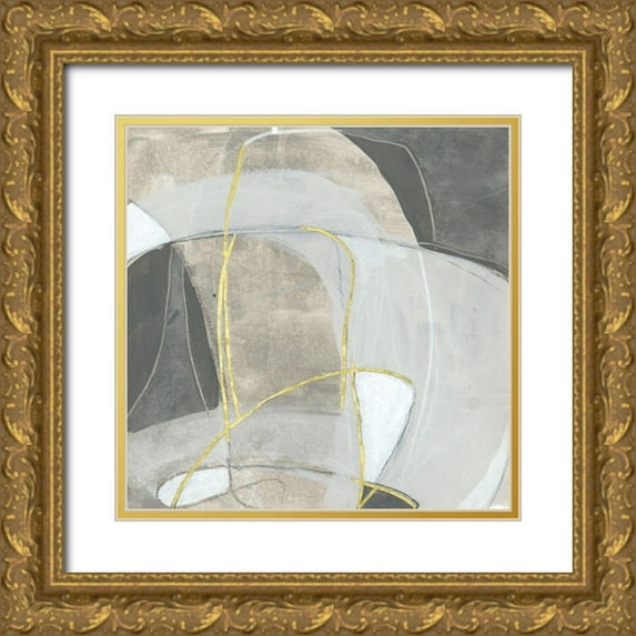 Vess, June Erica 12x12 Gold Ornate Wood Framed with Double Matting Museum Art Print Titled - Embellished Rock Garden IV