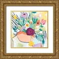 thumbnail image 1 of Vess, June Erica 12x12 Gold Ornate Wood Framed with Double Matting Museum Art Print Titled - Fauvist Floral II, 1 of 4