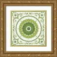 thumbnail image 1 of Vess, June Erica 12x12 Gold Ornate Wood Framed with Double Matting Museum Art Print Titled - Folk Tile III, 1 of 4
