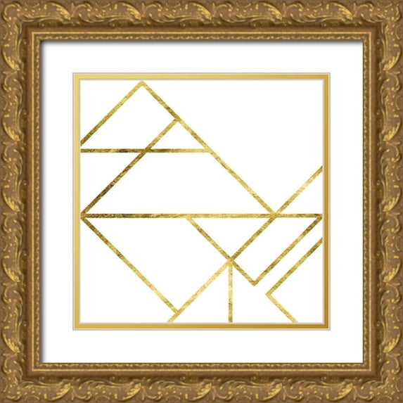 Vess, June Erica 12x12 Gold Ornate Wood Framed with Double Matting Museum Art Print Titled - Gilded Angle I