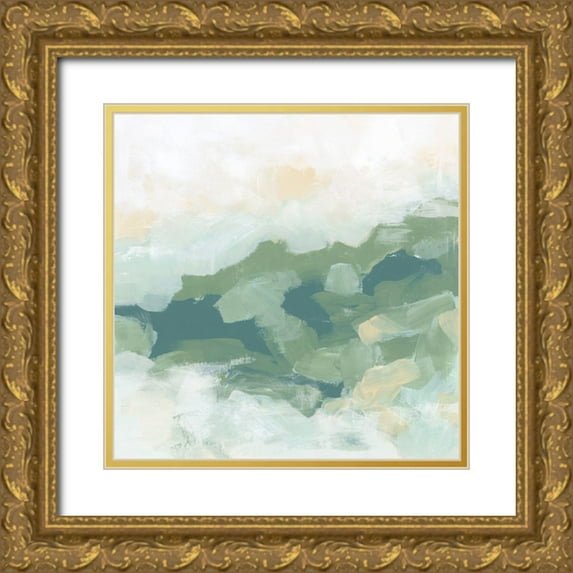 Vess, June Erica 12x12 Gold Ornate Wood Framed with Double Matting Museum Art Print Titled - Greenfield Fog II