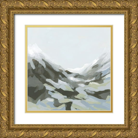 Vess, June Erica 12x12 Gold Ornate Wood Framed with Double Matting Museum Art Print Titled - Ice Slope I