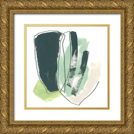 Vess, June Erica 12x12 Gold Ornate Wood Framed with Double Matting Museum Art Print Titled - Loop Gesture IV