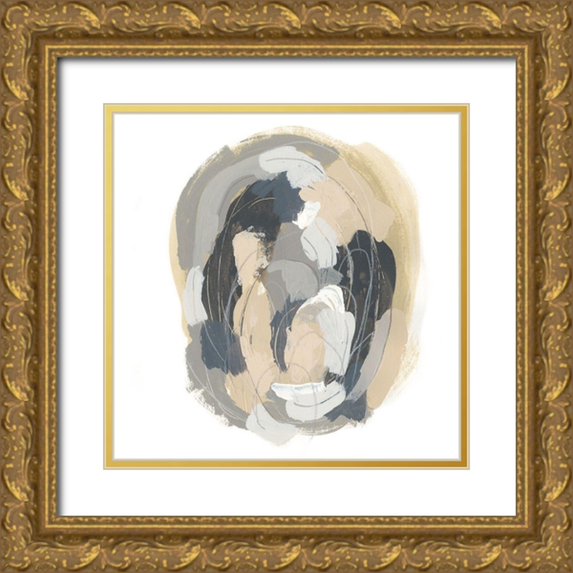 Vess, June Erica 12x12 Gold Ornate Wood Framed with Double Matting Museum Art Print Titled - Neutral Vortex II
