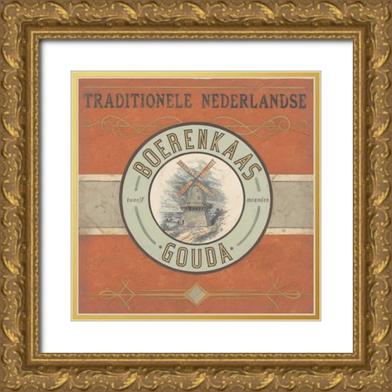Vess, June Erica 12x12 Gold Ornate Wood Framed with Double Matting Museum Art Print Titled - Nouveau Chevre II