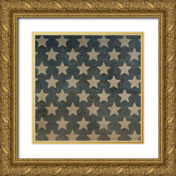 Vess, June Erica 12x12 Gold Ornate Wood Framed with Double Matting Museum Art Print Titled - Patriotic Collection D