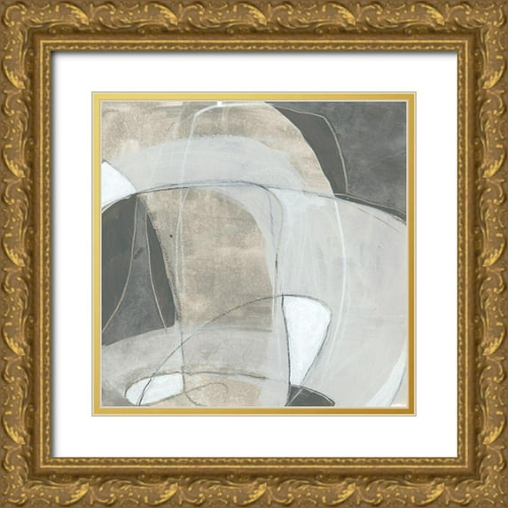 Vess, June Erica 12x12 Gold Ornate Wood Framed with Double Matting Museum Art Print Titled - Rock Garden IV