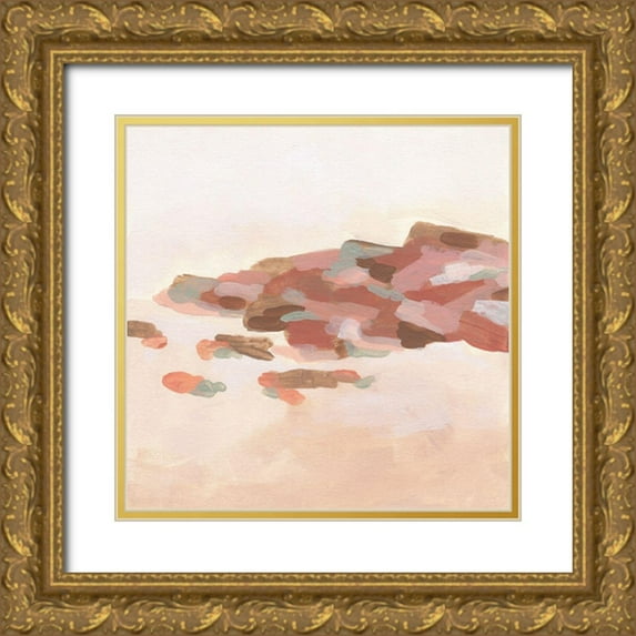 Vess, June Erica 12x12 Gold Ornate Wood Framed with Double Matting Museum Art Print Titled - Rose Coast II