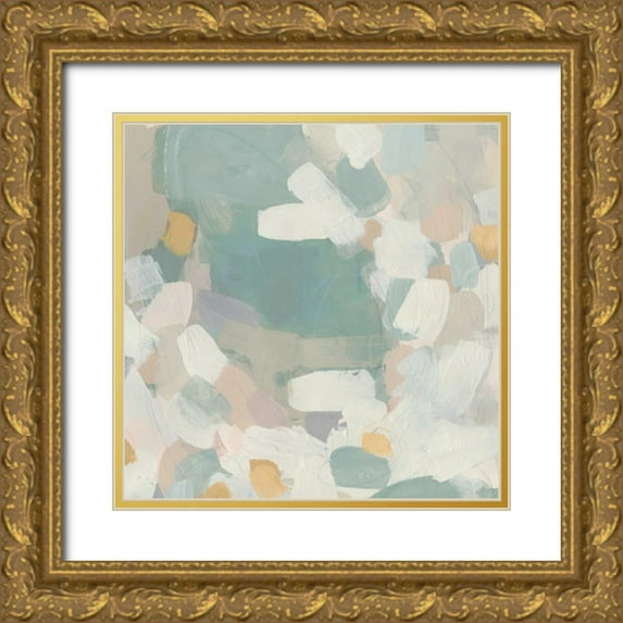 Vess, June Erica 12x12 Gold Ornate Wood Framed with Double Matting Museum Art Print Titled - Sage Currents II