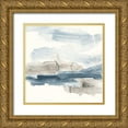 thumbnail image 1 of Vess, June Erica 12x12 Gold Ornate Wood Framed with Double Matting Museum Art Print Titled - Shoreline Blues I, 1 of 4