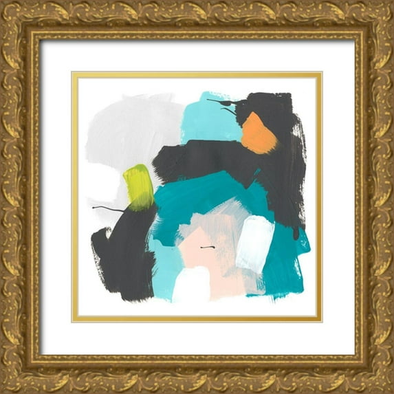 Vess, June Erica 12x12 Gold Ornate Wood Framed with Double Matting Museum Art Print Titled - Side Line I