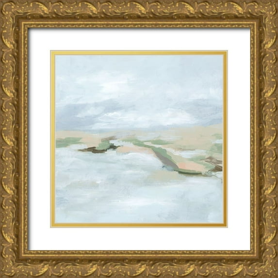 Vess, June Erica 12x12 Gold Ornate Wood Framed with Double Matting Museum Art Print Titled - Soft Sandbar II