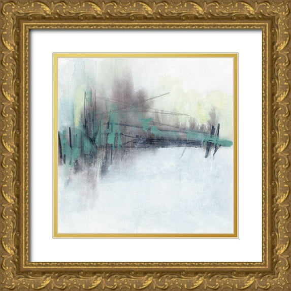 Vess, June Erica 12x12 Gold Ornate Wood Framed with Double Matting Museum Art Print Titled - Treeline Borealis I