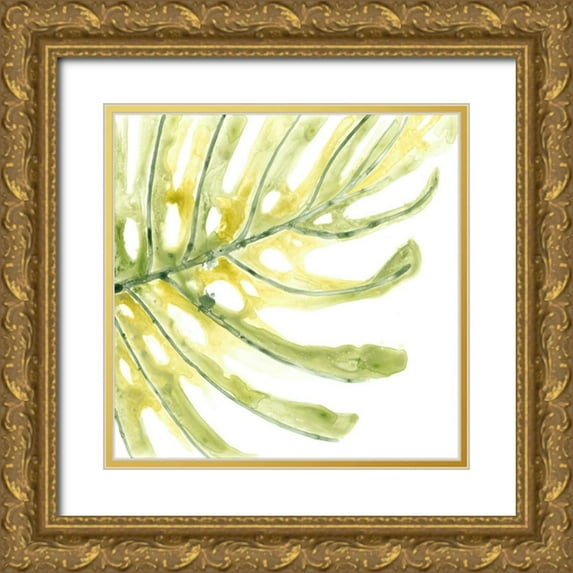 Vess, June Erica 12x12 Gold Ornate Wood Framed with Double Matting Museum Art Print Titled - Verdant Impressions IX