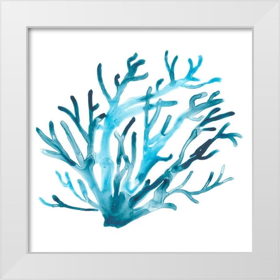 Vess, June Erica 12x12 White Modern Wood Framed Museum Art Print Titled - Azure Seafan IV