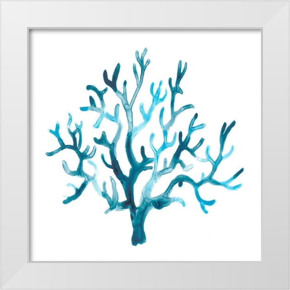 Vess, June Erica 12x12 White Modern Wood Framed Museum Art Print Titled - Azure Seafan I