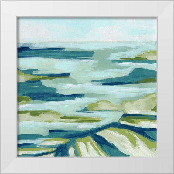 Vess, June Erica 12x12 White Modern Wood Framed Museum Art Print Titled - Blue Delta II