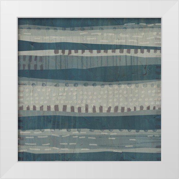 Vess, June Erica 12x12 White Modern Wood Framed Museum Art Print Titled - Blue Dusk Textile II