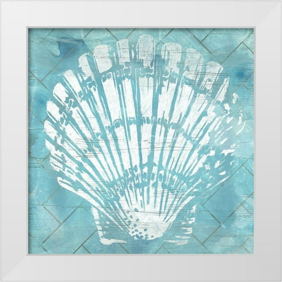 Vess, June Erica 12x12 White Modern Wood Framed Museum Art Print Titled - Cerulean Shell I