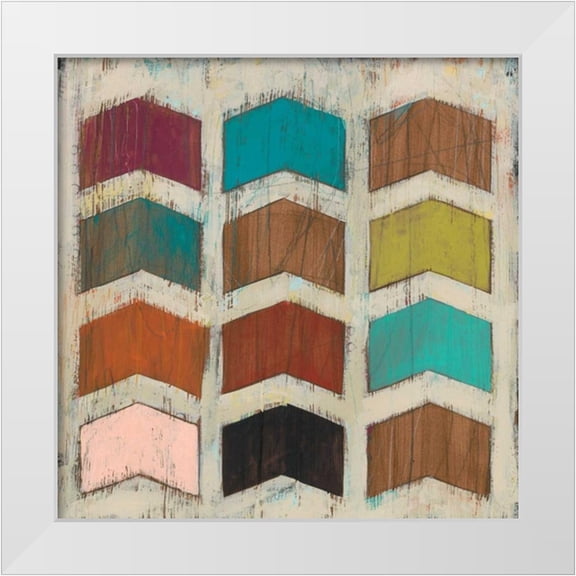 Vess, June Erica 12x12 White Modern Wood Framed Museum Art Print Titled - Chevron Matrix IV