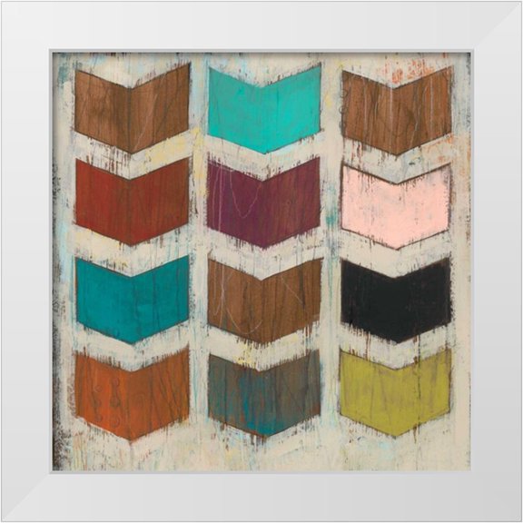 Vess, June Erica 12x12 White Modern Wood Framed Museum Art Print Titled - Chevron Matrix I