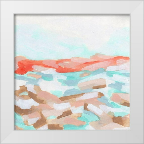Vess, June Erica 12x12 White Modern Wood Framed Museum Art Print Titled - Coral Coast II