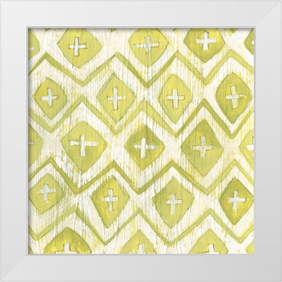 Vess, June Erica 12x12 White Modern Wood Framed Museum Art Print Titled - Eclectic Textile II