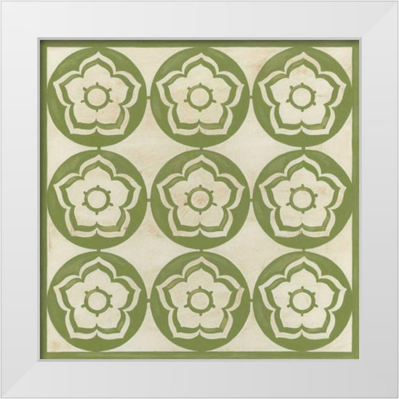 Vess, June Erica 12x12 White Modern Wood Framed Museum Art Print Titled - Floral Trellis VII