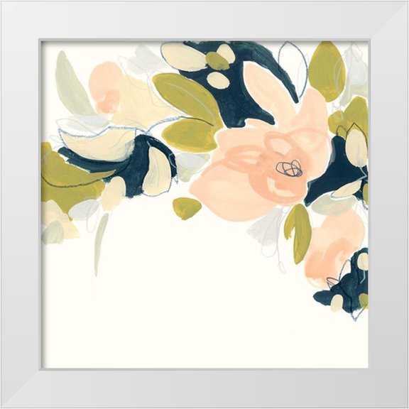 Vess, June Erica 12x12 White Modern Wood Framed Museum Art Print Titled - Floral Vale IV