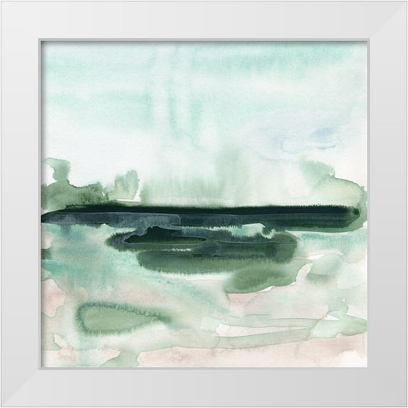 Vess, June Erica 12x12 White Modern Wood Framed Museum Art Print Titled - Green Coast II