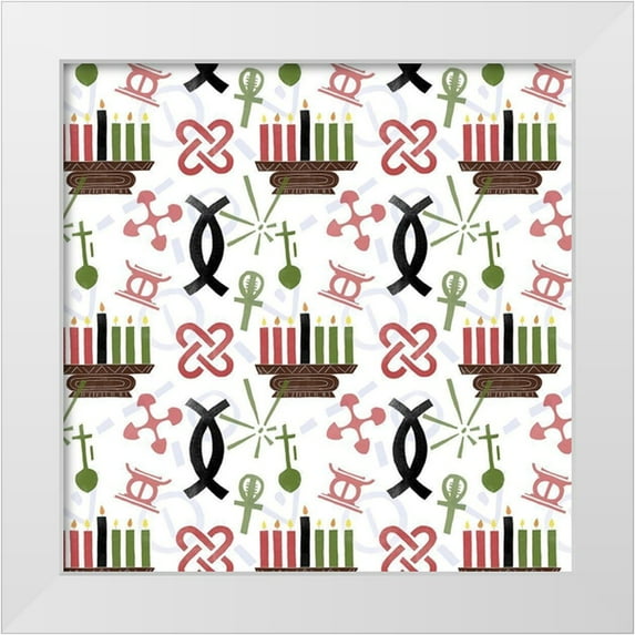 Vess, June Erica 12x12 White Modern Wood Framed Museum Art Print Titled - Kwanzaa Celebration Collection F