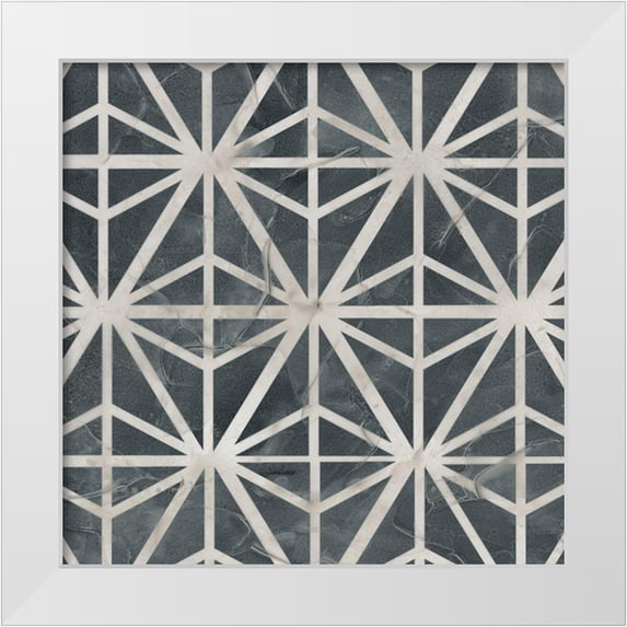 Vess, June Erica 12x12 White Modern Wood Framed Museum Art Print Titled - Neutral Tile Collection VII