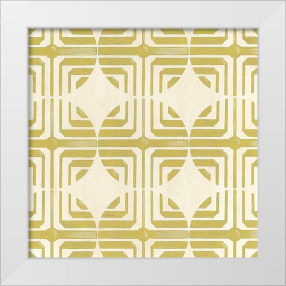Vess, June Erica 12x12 White Modern Wood Framed Museum Art Print Titled - Retro Blockprint IX